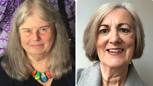 A collage featuring two female social workers, Liz Davies (left) and Gail Faulkner