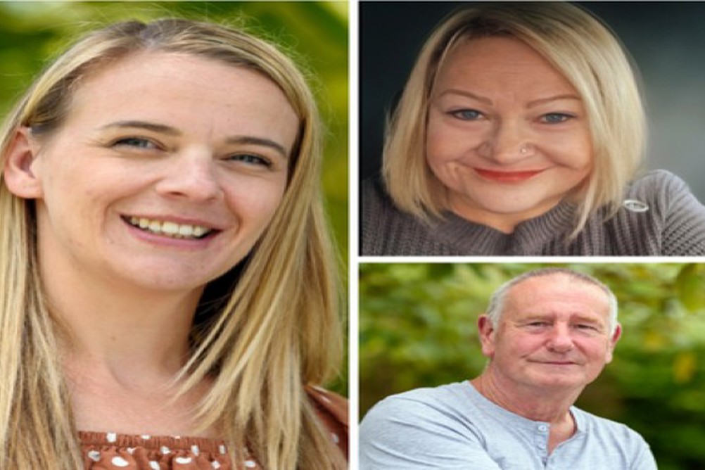 Hampshire Hive manager Amy (left) with foster carers Andrea and Johnny