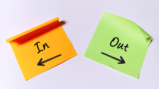 In and Out post-it notes